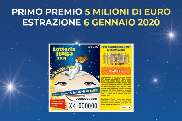 Numeri Vincenti Lotteria Italia 2020: Biglietti Estratti Prima Categoria