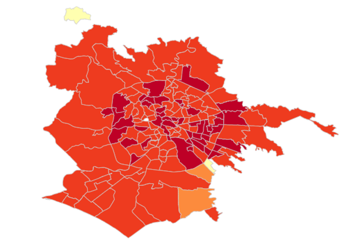 Coronavirus Roma: Torre Angela, Centocelle e Primavalle i