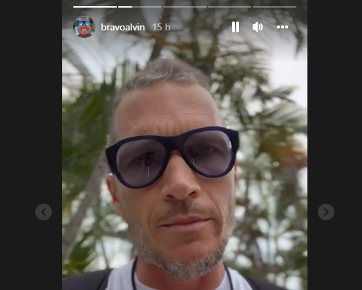 Alvin pubblica aggiornamenti meteo sulle stories Instagram in merito all'Isola dei famosi 2022