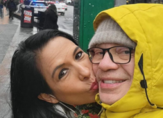 Marco Marzocca e sua moglie Liliana durante un viaggio a New York