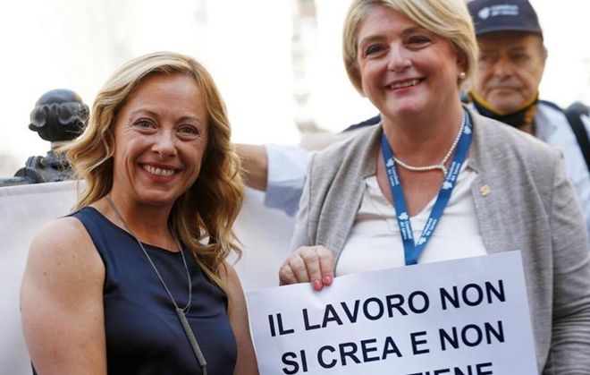 Giorgia Meloni con Marina Elvira Calderone