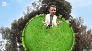 Gabbani che presenta Ci vuole un fiore