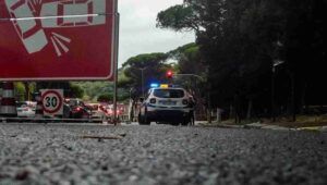 Polizia Stradale di Sermoneta durante un incidente