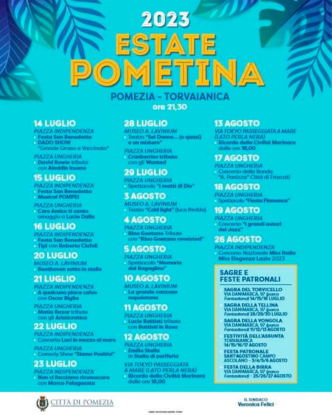 Locandina estate pometina 2023