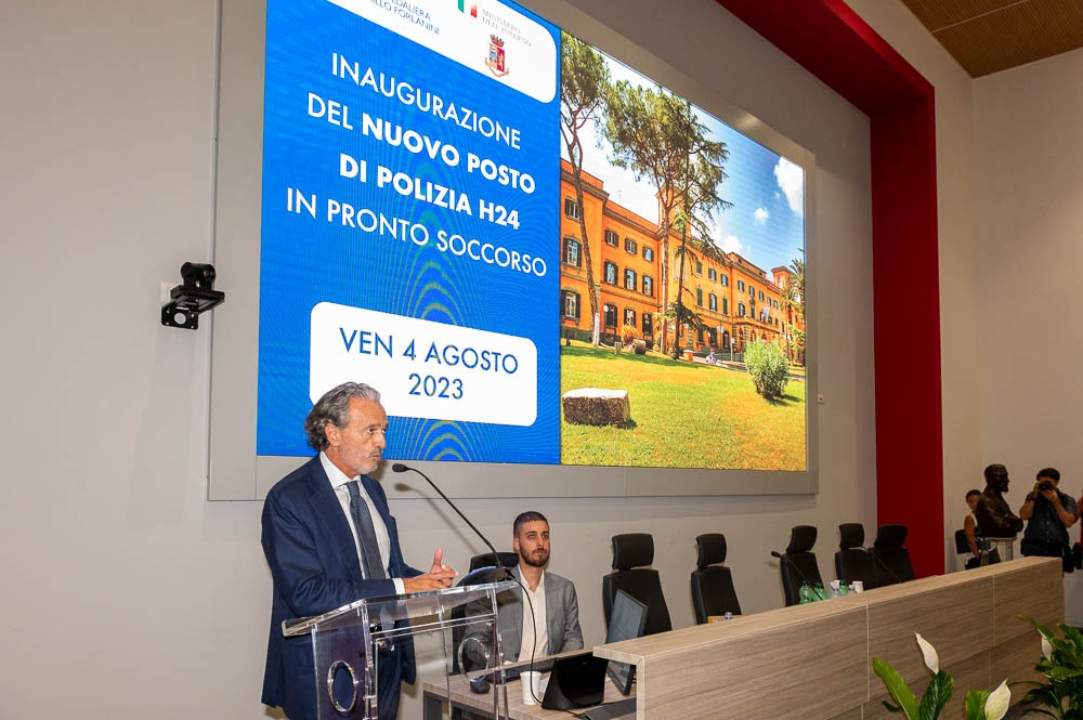 L'inaugurazione del presidio fisso di polizia al San Camillo