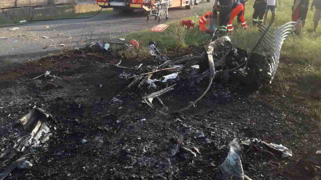 aereo distrutto a Campagnano Romano