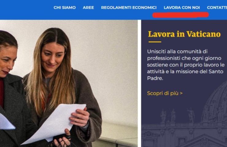 Il sito dove candidarsi per lavorare in Vaticano