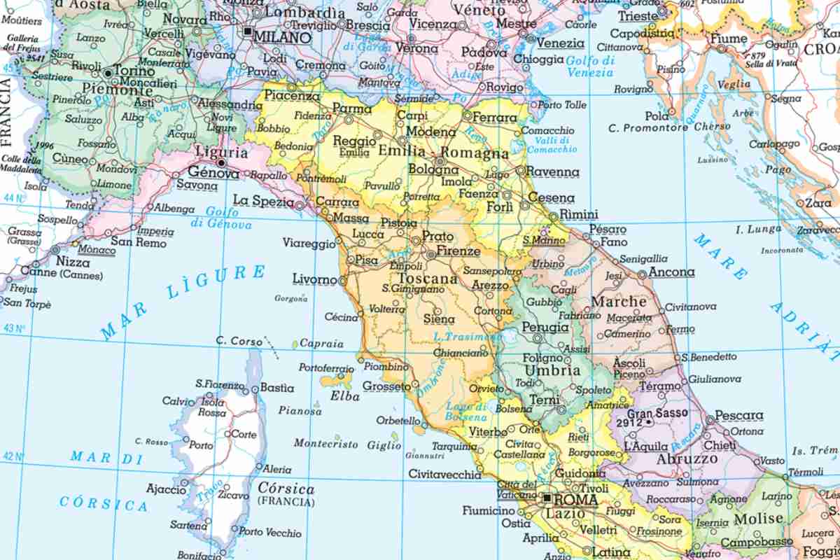 Corsica nella cartina geografica