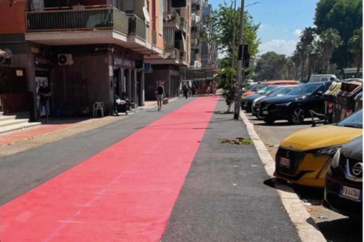 La nuova pista ciclabile di Ostia a via Isole del Capo Verde