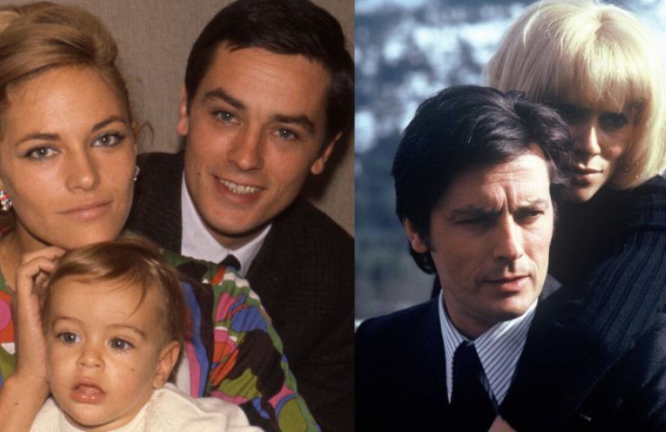 Alain Delon insieme a Nathalie e Anthony Delon e Mireille Darc